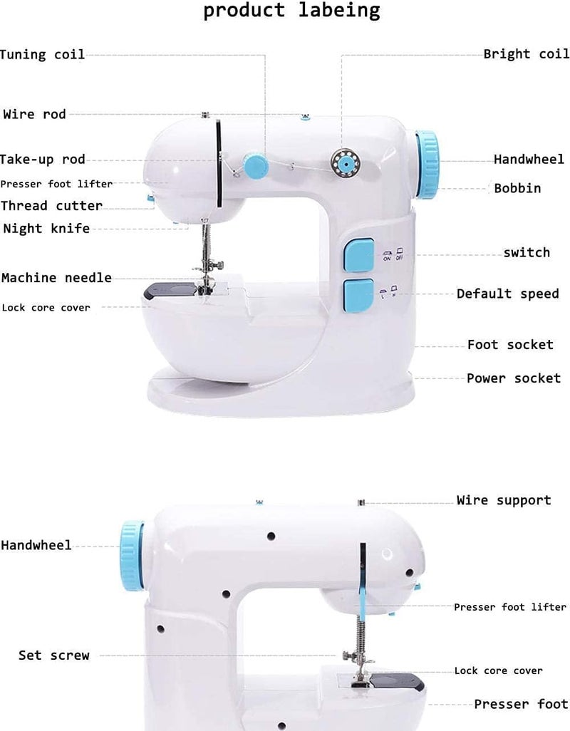 Mini Sewing Machine, Portable Mini Electric Sewing Machine with Foot Pedal, Quick Repair Clothes Easy to Use at Home or on the Go - Image 1