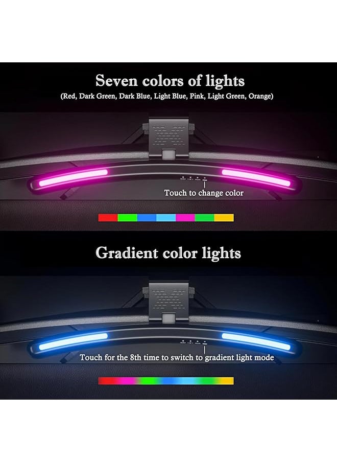 شريط إضاءة شاشة الألعاب مع إضاءة خلفية RGB للعناية بالعين بدون وهج شاشة LED بـ 3 درجات حرارة ألوان وتحكم باللمس قابل للتعتيم لألعاب الكمبيوتر والمكتب والحفلات التعليمية المنحنية