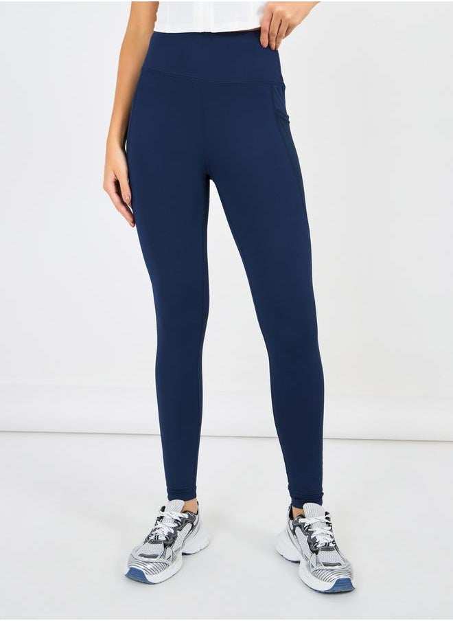 Styli Single Leg Dotted Line Reflective & Pocket Detail Leggings  - Image 2