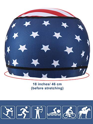 Geyoga 4 Pieces Cooling Skull Cap Helmet Liner Sweat Wicking Running Beanie Head Wrap Cycling Bandana for Men Women(Classic Style) Multicoloured - Image 4