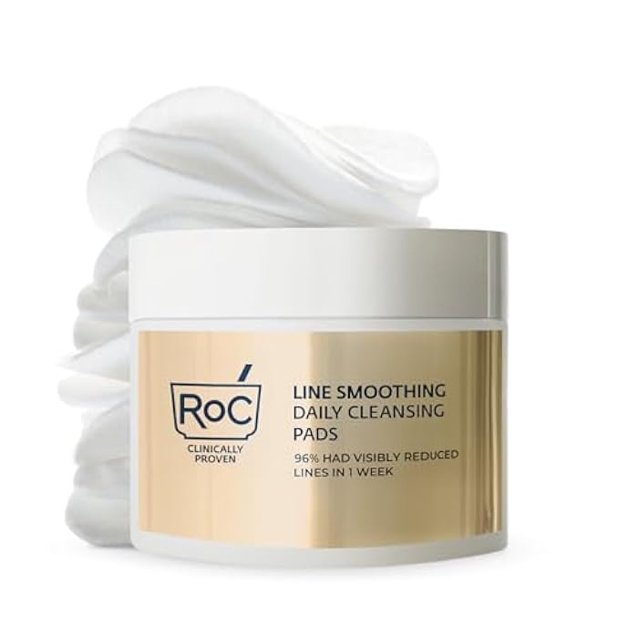 RoC Resurfacing Disks, Hypoallergenic Exfoliating Makeup Remover Pads for Wrinkles and Skin Tone, Hypo-Allegenic Skin Care, Oil-Free Daily Cleanser, 28 Count (Packaging May Vary) - Image 1