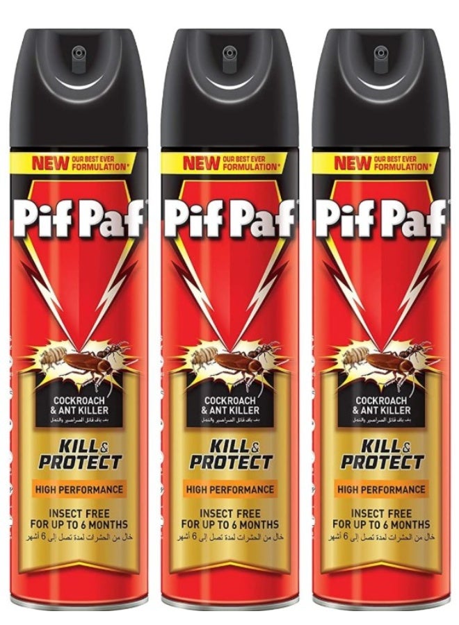 Pif Paf Cockroach & Ant Killer Spray 400 ml x3 - Image 1