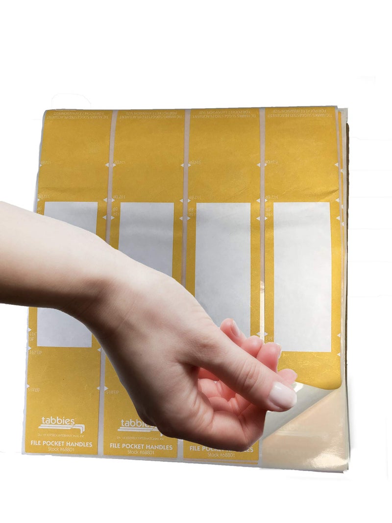 Tabbies File Pocket Handles, 9.63 X 2, Yellow/White, 4/Sheet, 12 Sheets/Pack - Image 5