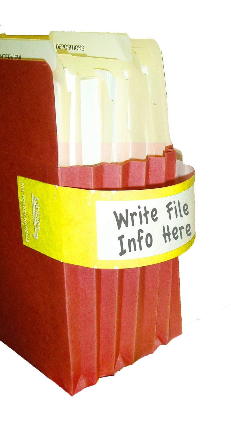 Tabbies File Pocket Handles, 9.63 X 2, Yellow/White, 4/Sheet, 12 Sheets/Pack - Image 4