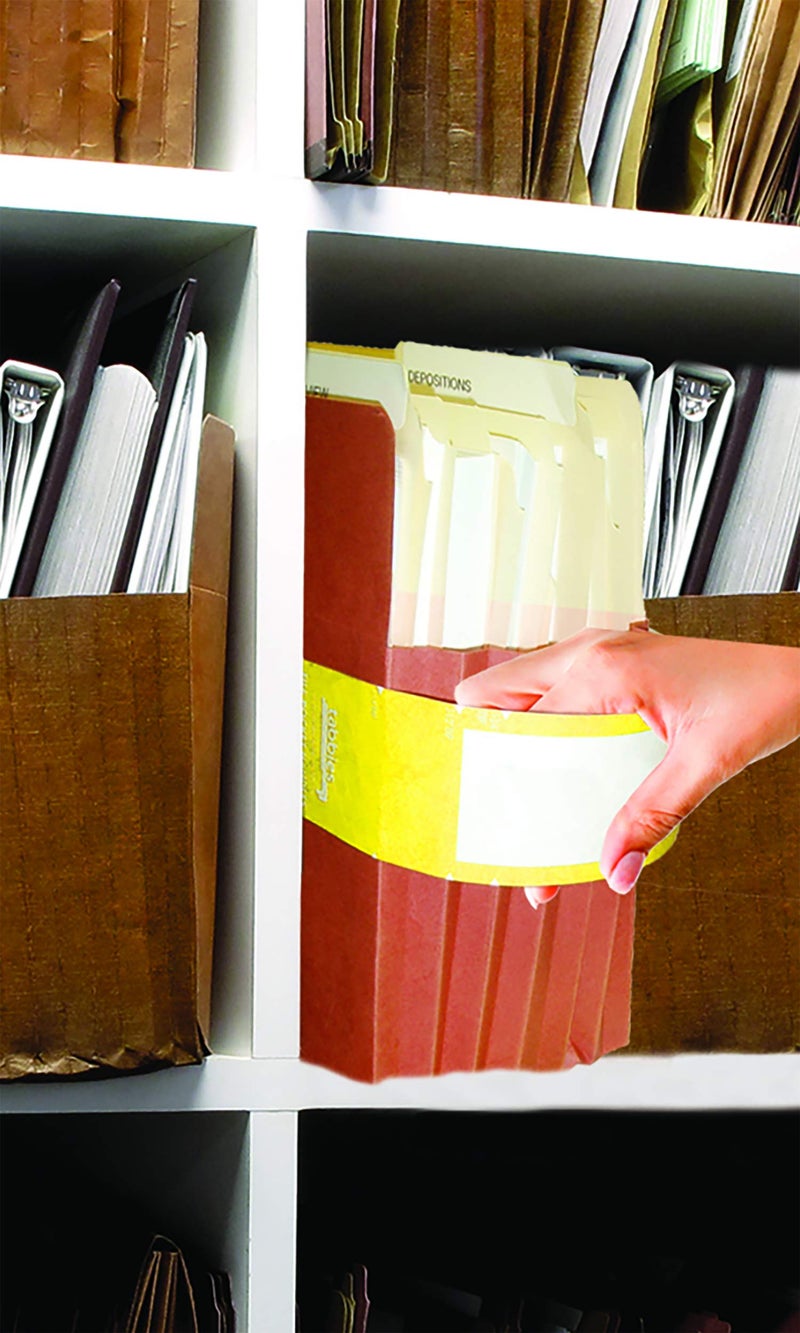 Tabbies File Pocket Handles, 9.63 X 2, Yellow/White, 4/Sheet, 12 Sheets/Pack - Image 3