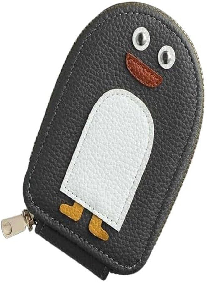 Mini Card Holder Wallet, Cute Zipper Coin Purse with Accordion Storage for Cards and Everyday Carry (Grey) - Image 1