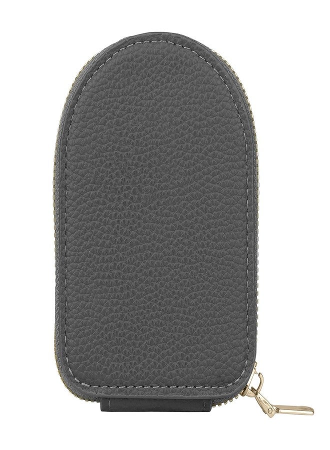 Mini Card Holder Wallet, Cute Zipper Coin Purse with Accordion Storage for Cards and Everyday Carry (Grey) - Image 3
