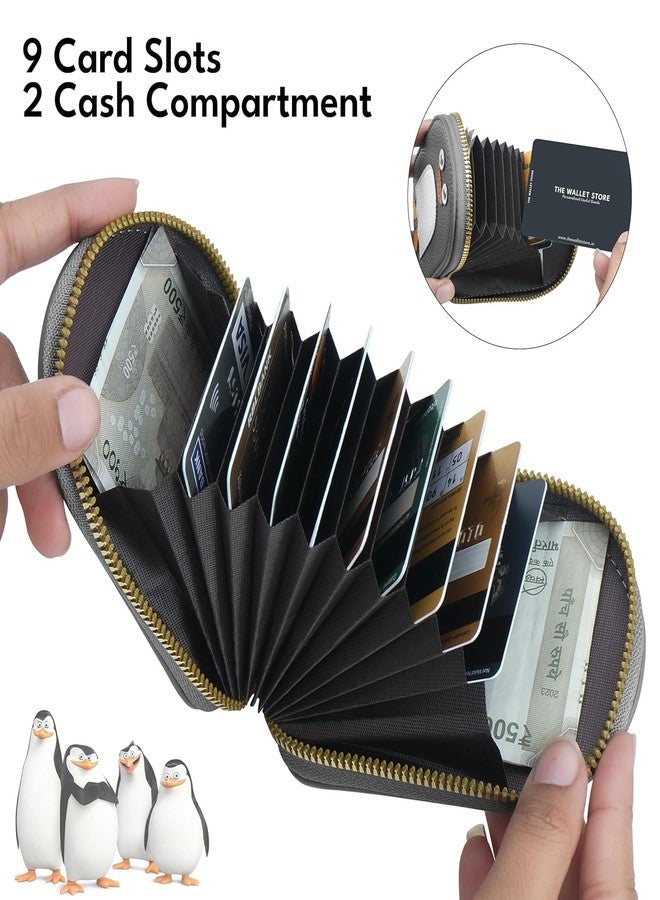 Mini Card Holder Wallet, Cute Zipper Coin Purse with Accordion Storage for Cards and Everyday Carry (Grey) - Image 2