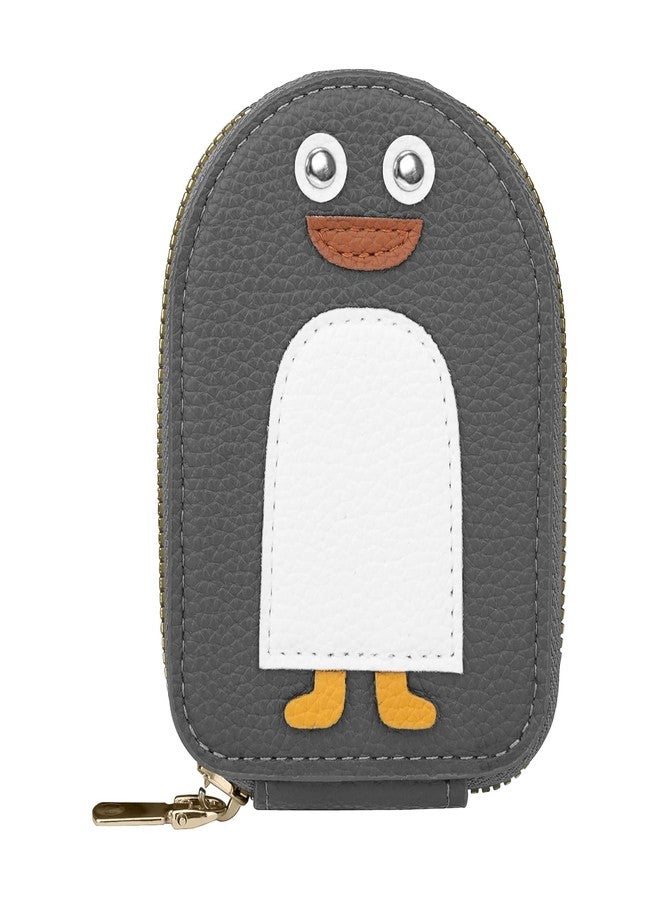 Mini Card Holder Wallet, Cute Zipper Coin Purse with Accordion Storage for Cards and Everyday Carry (Grey) - Image 4