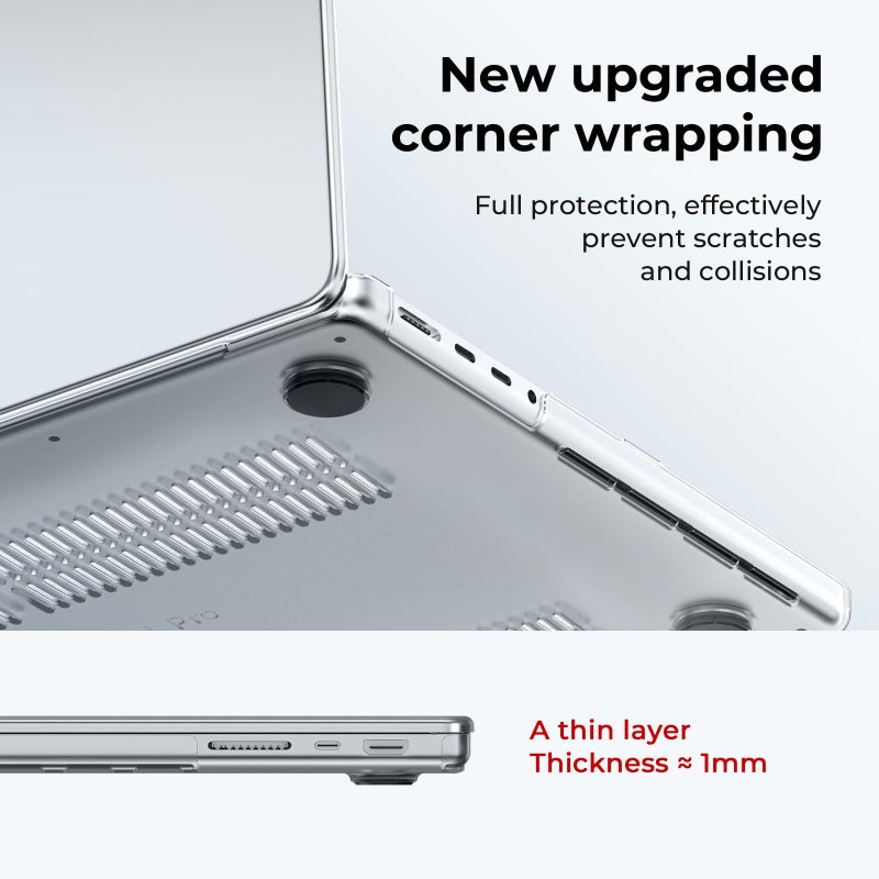 EooCoo Case Compatible with MacBook Pro 16 inch M5 2026-2021 M4 M3 M2 M1 Pro/Max Chip, Crystal Clear Hard Shell, Easy to Install, Sturdy Laptop Protective Cover Case, Crystal Clear - Image 3