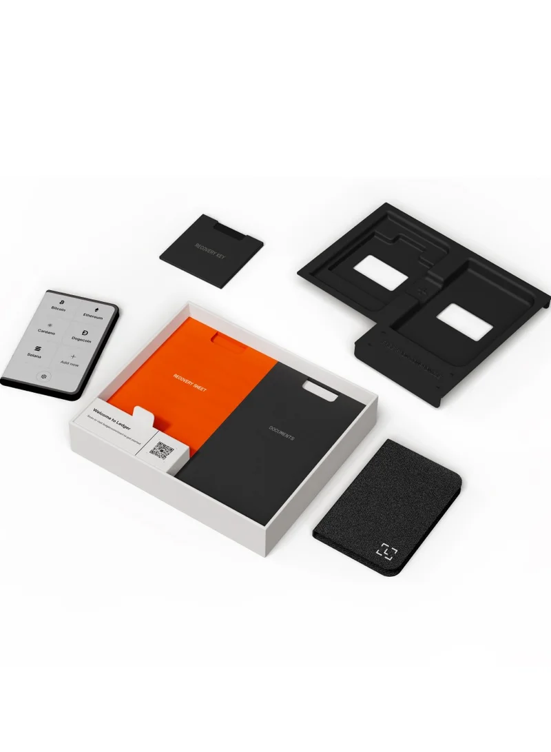 Ledger Stax Hardware Wallet | 3.7" Curved TouchScreen + Recovery Key, Bitcoin Security Safest Crypto Wallet, Bluetooth Connection, Wireless Charging + USB-C, 5000+ Coins & NFT, for iOS & Android