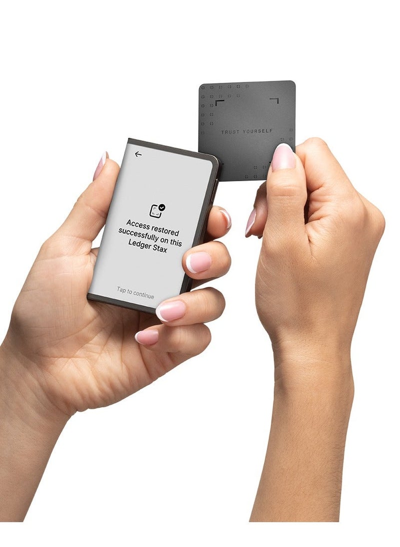 Ledger Stax Hardware Wallet | $80 BITCOIN REWARD FROM LEDGER | 3.7" Curved TouchScreen + Recovery Key, Bitcoin Security Safest Crypto Wallet, Bluetooth Connection, Wireless Charging + USBC, for iOS & Android - Image 3