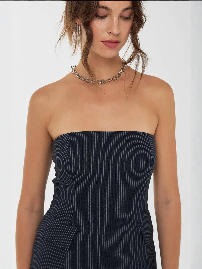 زوبعة بلوزة بدون حمالات مخططة