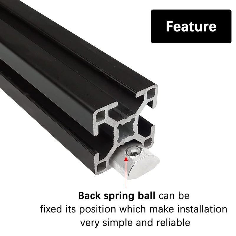 Rierdge 12 Pcs 3030 Series M6 Half Round Roll in Spring T Nuts, Roll in Spring Loaded T Nut for European Standard 30 Series 8mm T-Slot Aluminum Extrusion Profile - Image 5