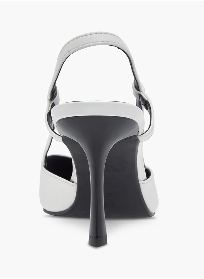 Celeste Women's Panelled Pointed Toe Slip-On Shoes with Stiletto Heels