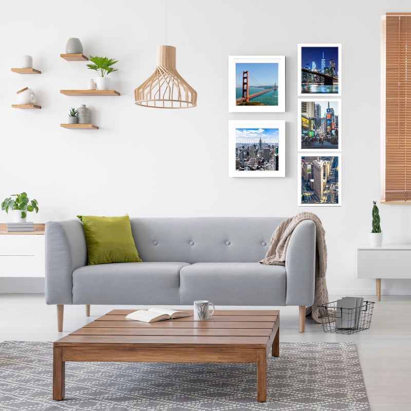 HEYTUYA 12x12 Picture Frame White for Wall Hanging  Poster Frame Display 10x10 inch with Mat or 12x12 Without Mat  Square Wall Gallery Photo Frame with Shatter Resistant Plexiglas  White - Image 4