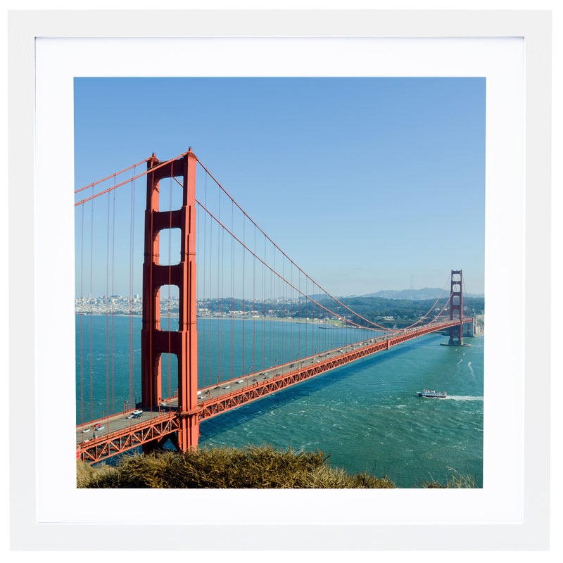 HEYTUYA 12x12 Picture Frame White for Wall Hanging  Poster Frame Display 10x10 inch with Mat or 12x12 Without Mat  Square Wall Gallery Photo Frame with Shatter Resistant Plexiglas  White - Image 1