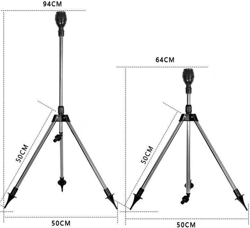 كلاراكو رشاش دوار ثلاثي القوائم، رشاش ثلاثي القوائم، رشاش دوار 360 درجة، رشاش ري أوتوماتيكي مع حامل ثلاثي القوائم لري الحدائق، رشاش دعم تلسكوبي ثلاثي القوائم لحديقة المنزل - Image 3