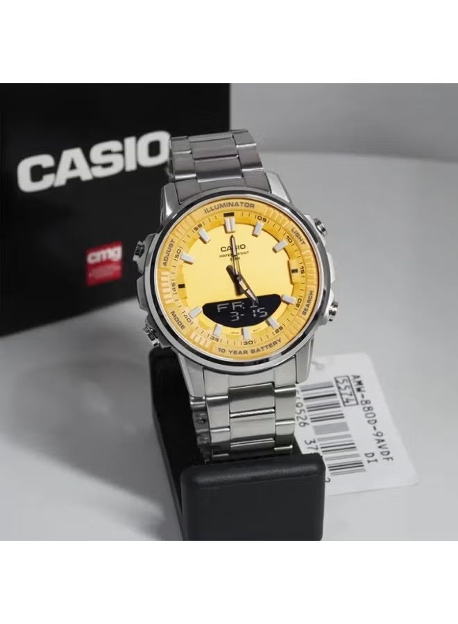 CASIO Men's Stainless Steel Analog-Digital Watch AMW-880D-9AVDF - 47 mm - Image 5