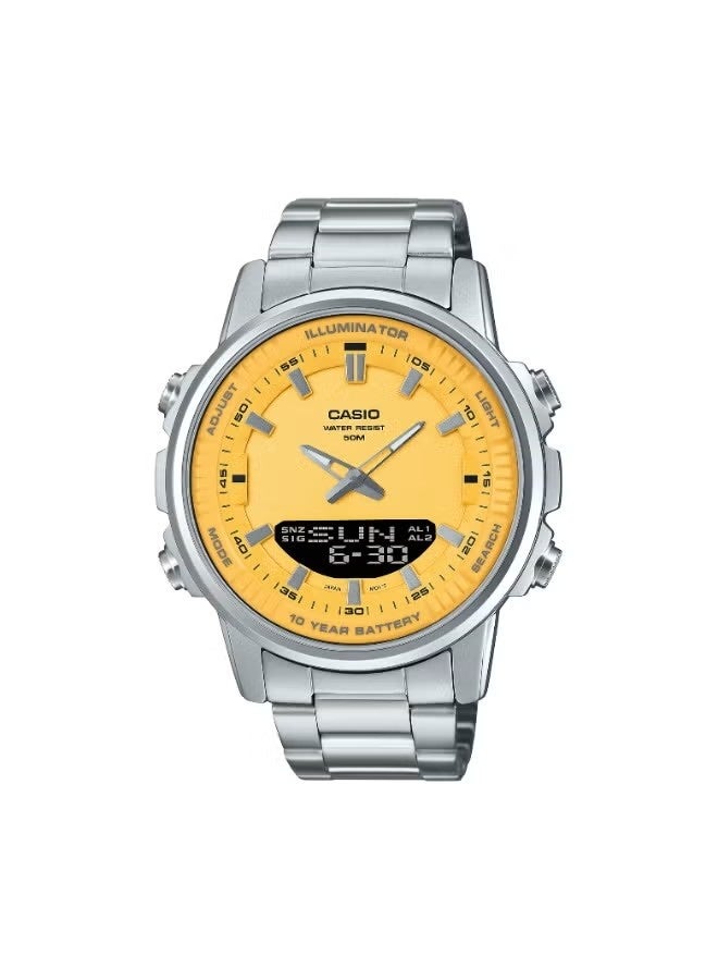 CASIO Men's Stainless Steel Analog-Digital Watch AMW-880D-9AVDF - 47 mm - Image 1