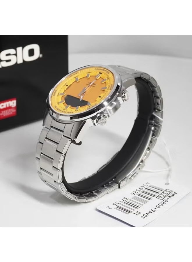 CASIO Men's Stainless Steel Analog-Digital Watch AMW-880D-9AVDF - 47 mm - Image 4