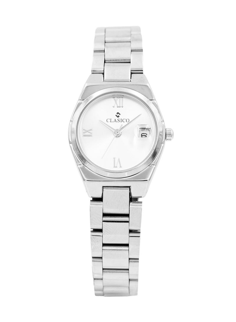 Clasico Elara Women Elegant Analog Watch 30mm – Silver Tone - Image 1
