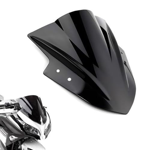Amazicha Windscreen Windshield fit for Kawasaki Ninja 300 EX300R EX300 2013 2014 2015 2016 2017 (Black) Double Bubble Wind Deflector Screen - Image 1
