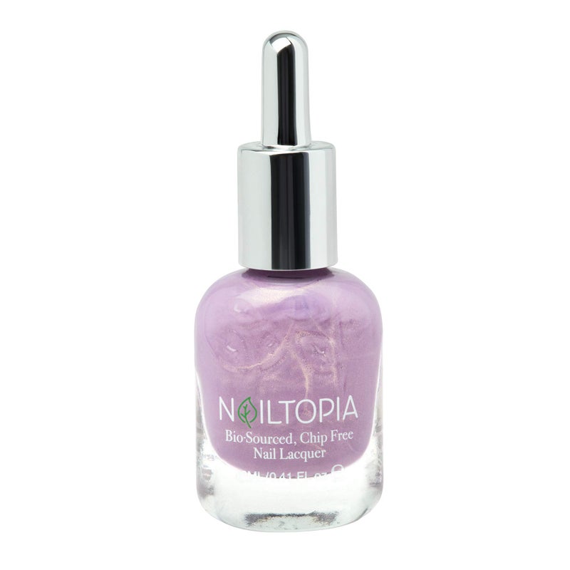 Nailtopia  PlantBased Chip Free Nail Lacquer  Non Toxic BioSourced LongLasting Strengthening Polish  Set The Pace Light Purple With Gold Reflects  041oz