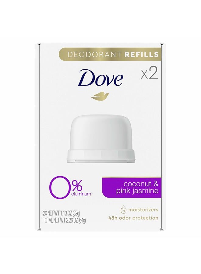 Dove Deodorant Refills Refill Kit 0 Aluminum Coconut + Pink Jasmine Aluminum Free Deodorant oz, 1.13 Ounce - Image 1