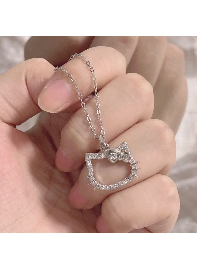 Hello Kitty 1pcs Hello Kitty Necklace and Ring Set ,Length Adjustable Gift Stylish Accessory Jewelry,Ideal Birthday Gift - Image 4