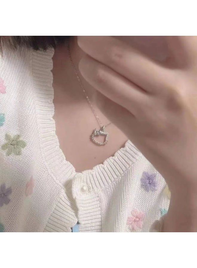 Hello Kitty 1pcs Hello Kitty Necklace and Ring Set ,Length Adjustable Gift Stylish Accessory Jewelry,Ideal Birthday Gift - Image 5