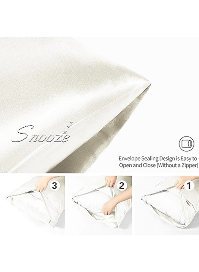 snooze Snooze, Satin Pillowcase for Hair and Skin, 48*70 cm, off-white  - Image 4