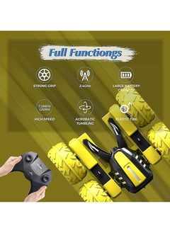 Swift Remote Control Car 4WD 2.4 GHz Electric Race Stunt Car 360 Double Side Flips RC Car 1:20 High Speed Off-Road Vehicle Radio Controlled Racing Car for Boys & Girls, Yellow  - Image 3