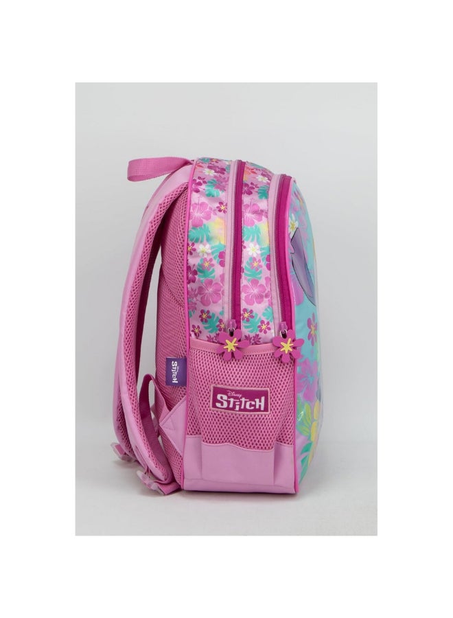 SunCe Disney Stitch 2-Compartment Zipper Closure School Backpack Pink and Blue 14.3 x 10.63 x 5.9 Inch SUNS-3071SCH  - Image 3