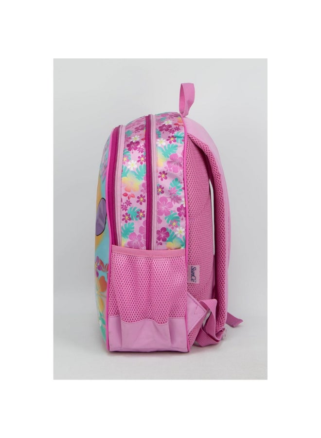 SunCe Disney Stitch 2-Compartment Zipper Closure School Backpack Pink and Blue 14.3 x 10.63 x 5.9 Inch SUNS-3071SCH  - Image 4