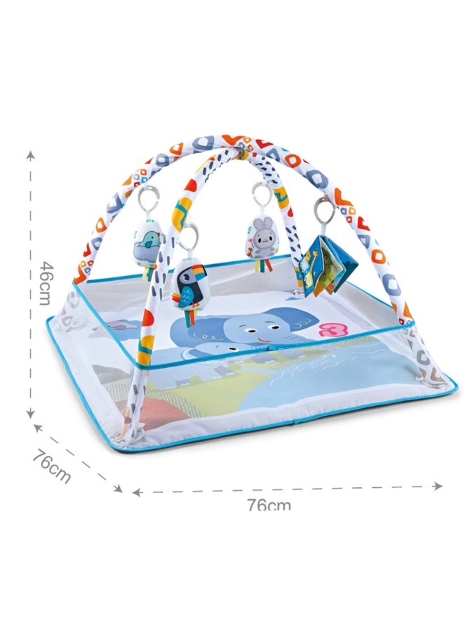 Factory Price Interactive Elephant Baby Play Gym / Play Mat with Bumper Net - Image 4