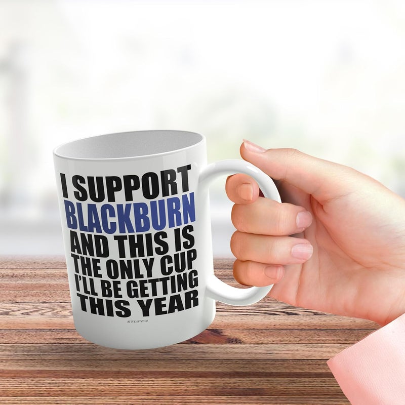 Stuff4 كوب كرة قدم مضحك هدية لمشجعي بلاكبيرن - كوب فوتي أونلي - أكواب مزحة هدية عيد الميلاد وعيد ميلاد للابن والأب والأخ والعم والزميل والصديق وابن العم، 11 أونصة سيراميك آمن للغسالة أكواب قهوة وشاي - Image 3