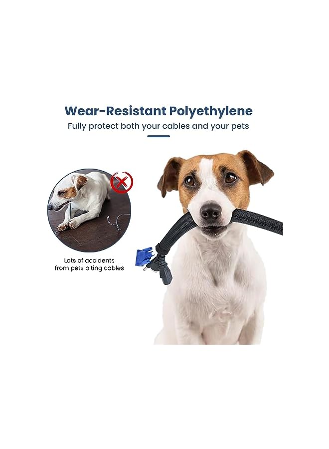 promass Cable Management, Cable Organizer, Cable Sleeve Self-Wrap Cord Hider, 10ft - 1/2 inch Wire Loom, Braided Wire Sleeves with Reusable Cable Ties Cord Organizer for TV PC Home Theater Automobile - Image 3