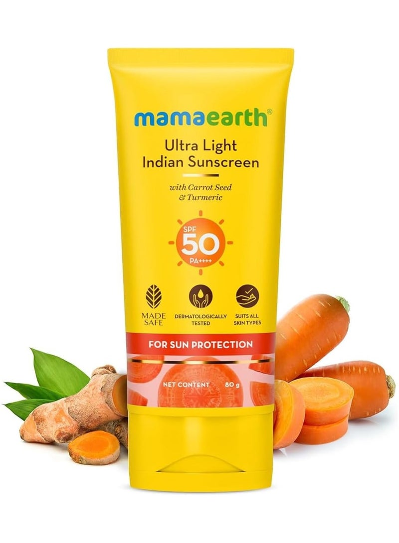 ماما إيرث واقي الشمس الهندي الخفيف للغاية من ماما إيرث، عامل حماية من الشمس 50 Pa+++، 80 مل - Image 1