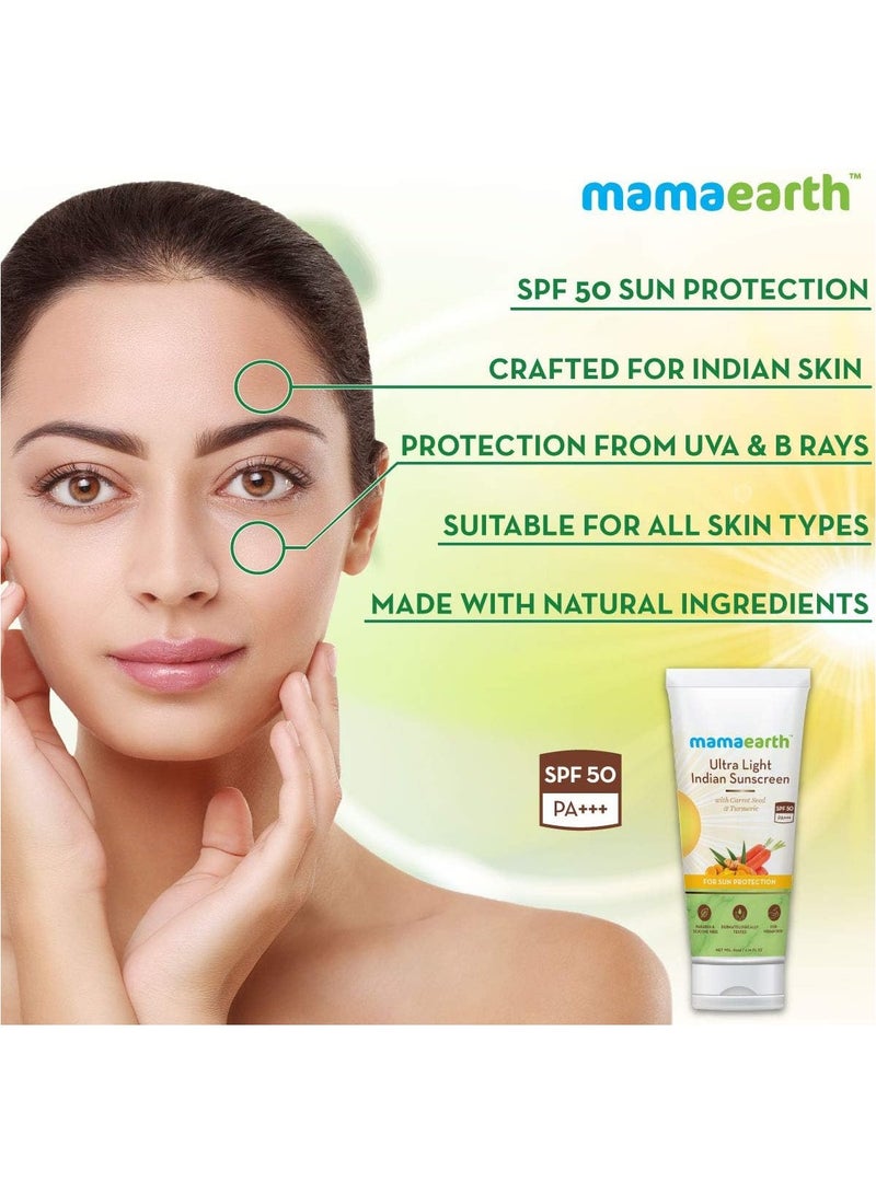 ماما إيرث واقي الشمس الهندي الخفيف للغاية من ماما إيرث، عامل حماية من الشمس 50 Pa+++، 80 مل - Image 4