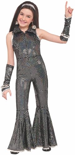 Rubies Disco Jumpsuit Costume for Kids, Girl's Medium - Image 3