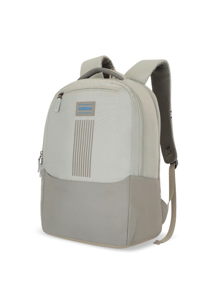 Bounce Backpack 27L Capacity, Polyester, Beige|15.6" Laptop Compartment|Padded Shoulder Strap|Humidity Resistance|Lightweight - 1 Year Global Warranty