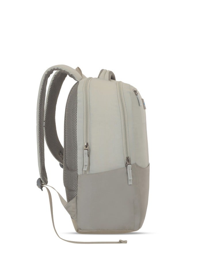 Bounce Backpack 27L Capacity, Polyester, Beige|15.6" Laptop Compartment|Padded Shoulder Strap|Humidity Resistance|Lightweight - 1 Year Global Warranty