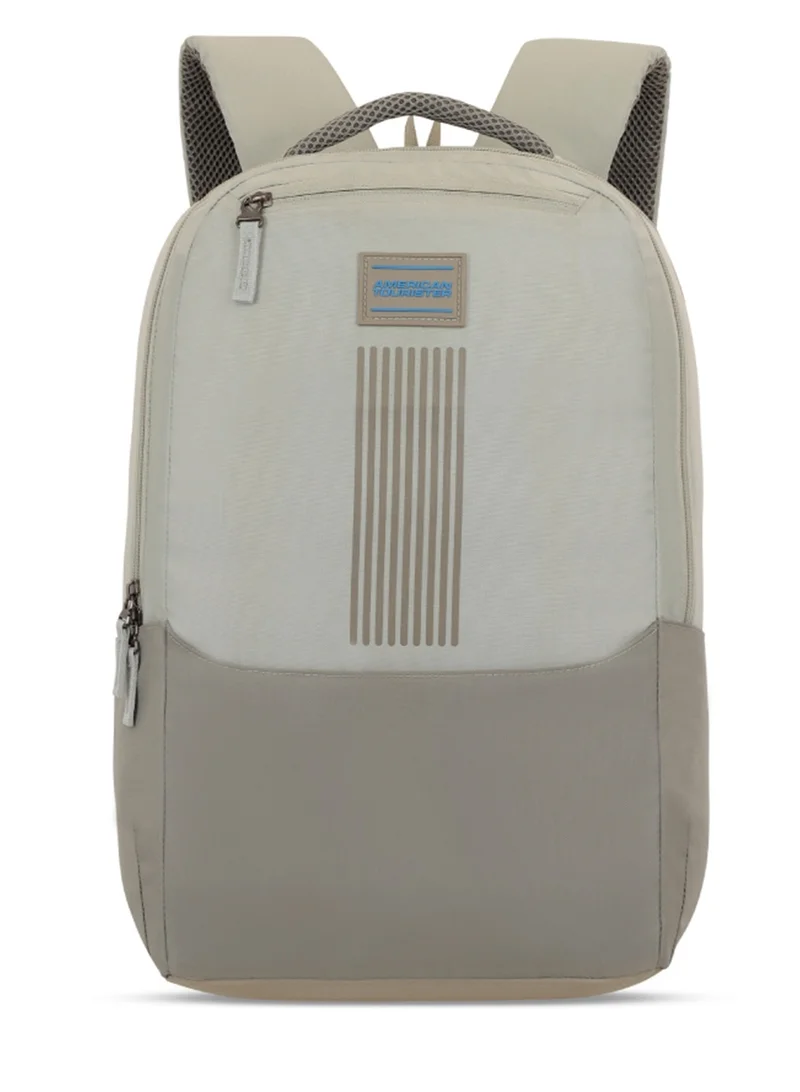 American Tourister Beige Bounce Backpack 27L Capacity, Polyester, Beige|15.6" Laptop Compartment|Front Pocket Compartment|Adjustable Padded Straps|Humidity Resistance|Bottle Holder|Ergo Back & Shoulder - 1 Year International Warranty  | Best Price UAE