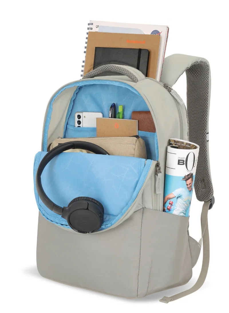American Tourister Beige Bounce Backpack 27L Capacity, Polyester, Beige|15.6" Laptop Compartment|Front Pocket Compartment|Adjustable Padded Straps|Humidity Resistance|Bottle Holder|Ergo Back & Shoulder - 1 Year International Warranty  | Best Price UAE