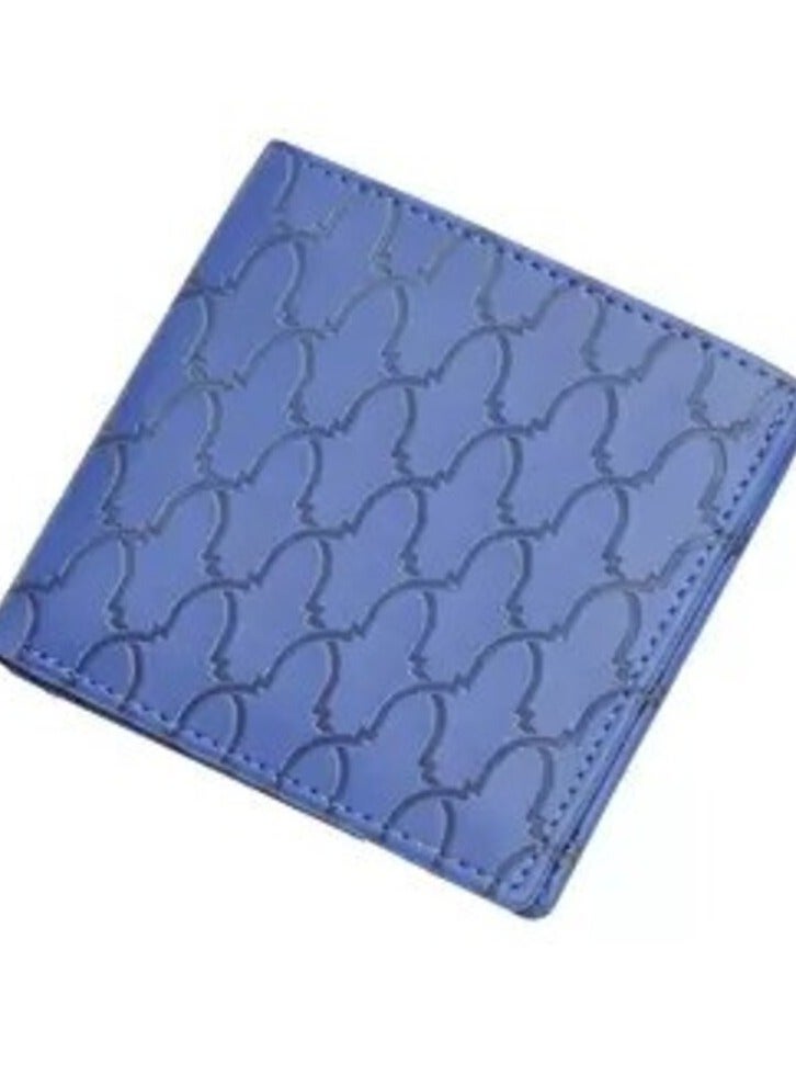 إف اي أس  محفظة FIS إيطالية من البولي يوريثين بتصميم ثنائي الطي من البولي يوريثين للرجال، نافذة لبطاقة الهوية، 6 فتحات للبطاقات، جيبين جانبيين، مقصورات مقسمة للفواتير، لون أزرق، مقاس مغلق 100 × 105 ملم - FSPQBLD1
