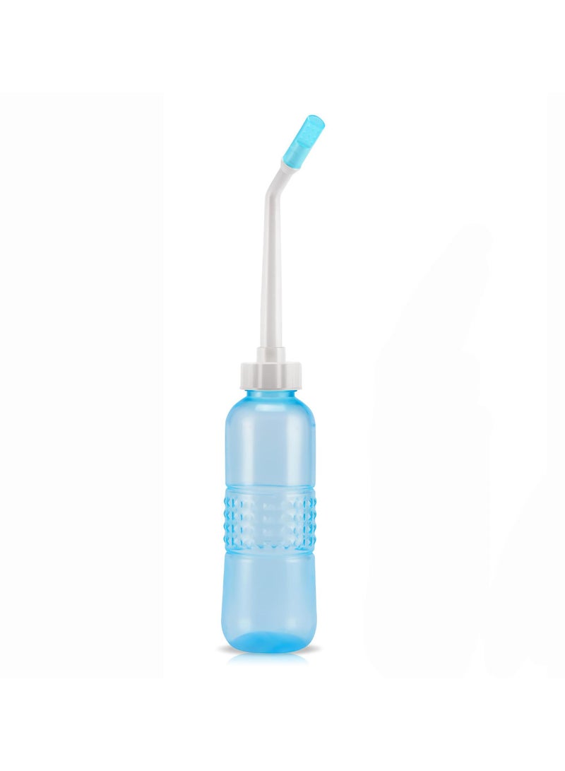 Sweet seven Large Portable Shattaf Bidet Bottle - Handheld Travel Toilet Spray - 560ml Seat Water Sprayer, Transparent Blue Bottle, with Silicone Travel Bidet - Image 1