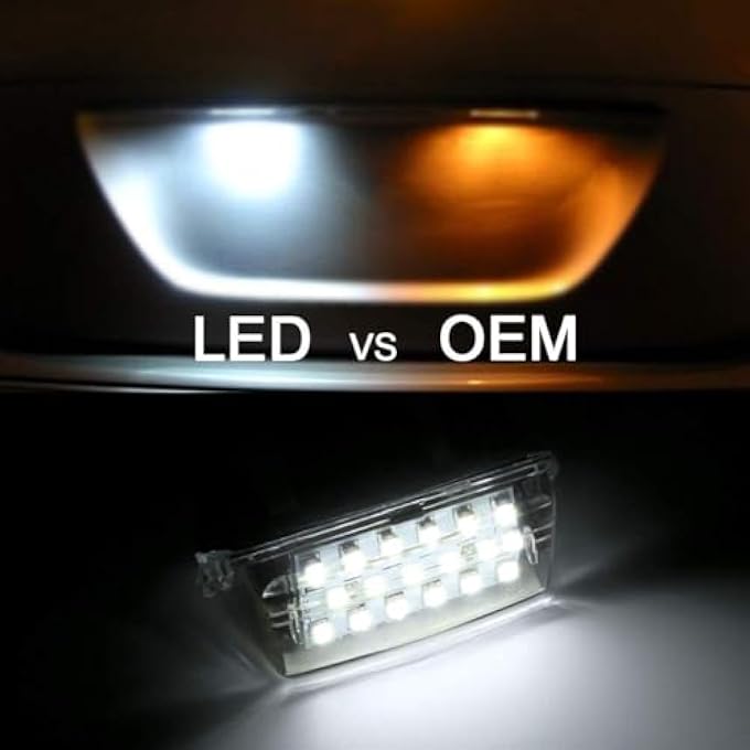 Gempro 2 قطعة مصباح لوحة ترخيص LED تجميع مصباح لتويوتا كامري يارس هايلاندر بريوس سي أفالون مدعوم بمصابيح LED زينون بيضاء 18SMD - Image 5