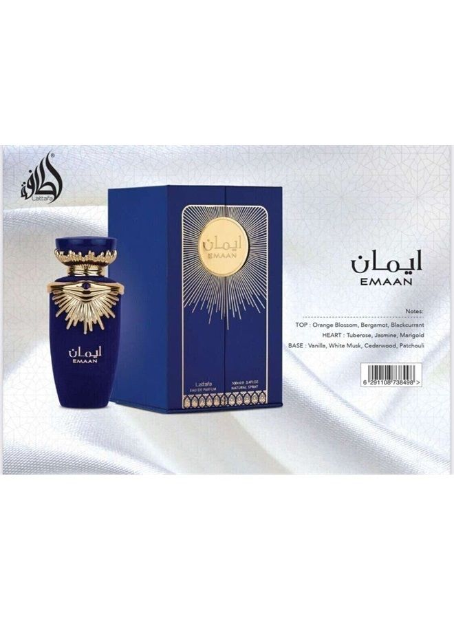 Lattafa Emaan Eau de Parfum Spray for Unisex, 3.4 Ounce - Image 2
