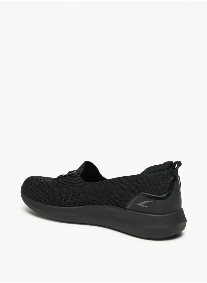 Dash Textured Slip-On Sports Shoes with Lace-Up Detail